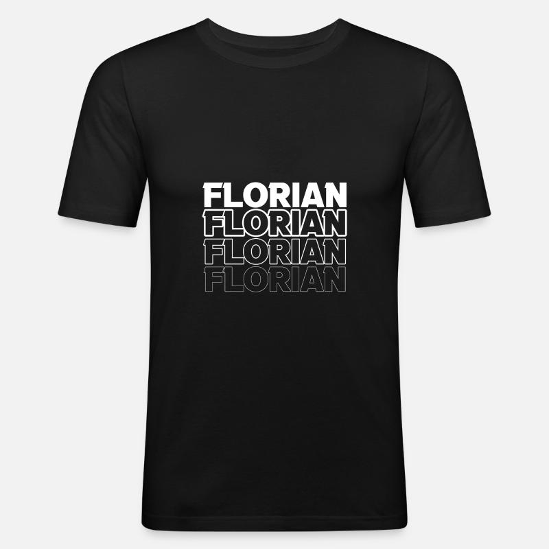 Florian - Männer Slim Fit T-Shirt - Schwarz