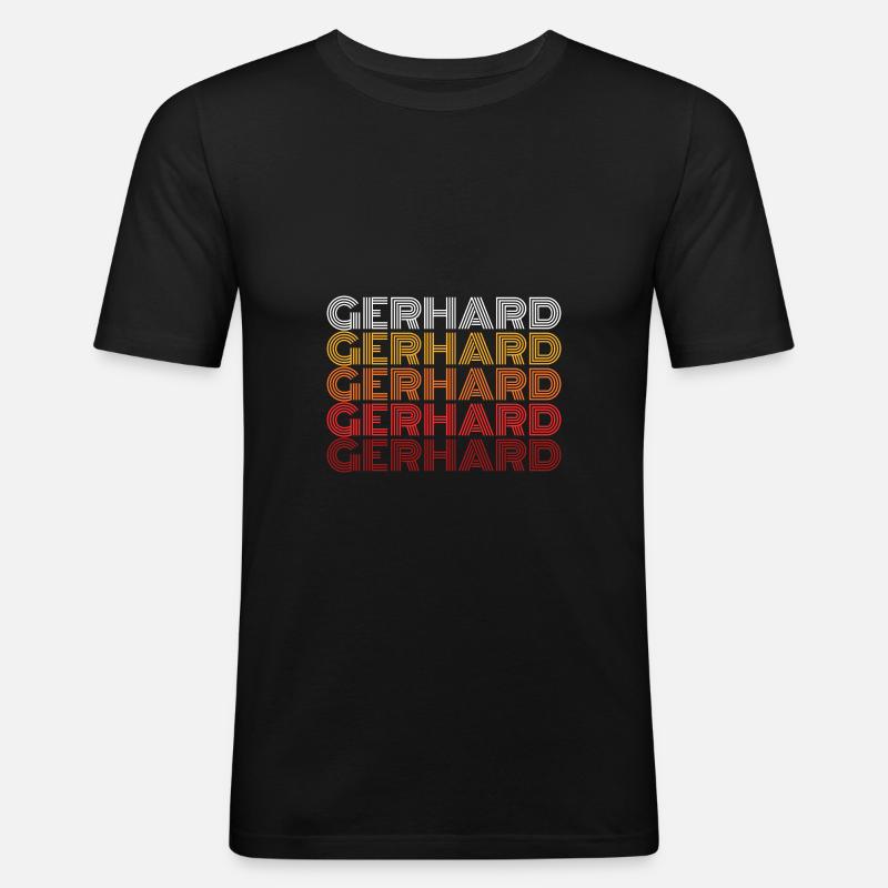 Gerhard - Männer Slim Fit T-Shirt - Schwarz
