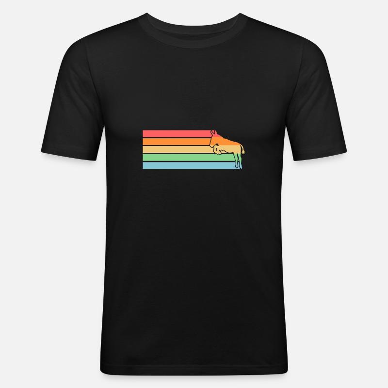 Esel - Männer Slim Fit T-Shirt - Schwarz