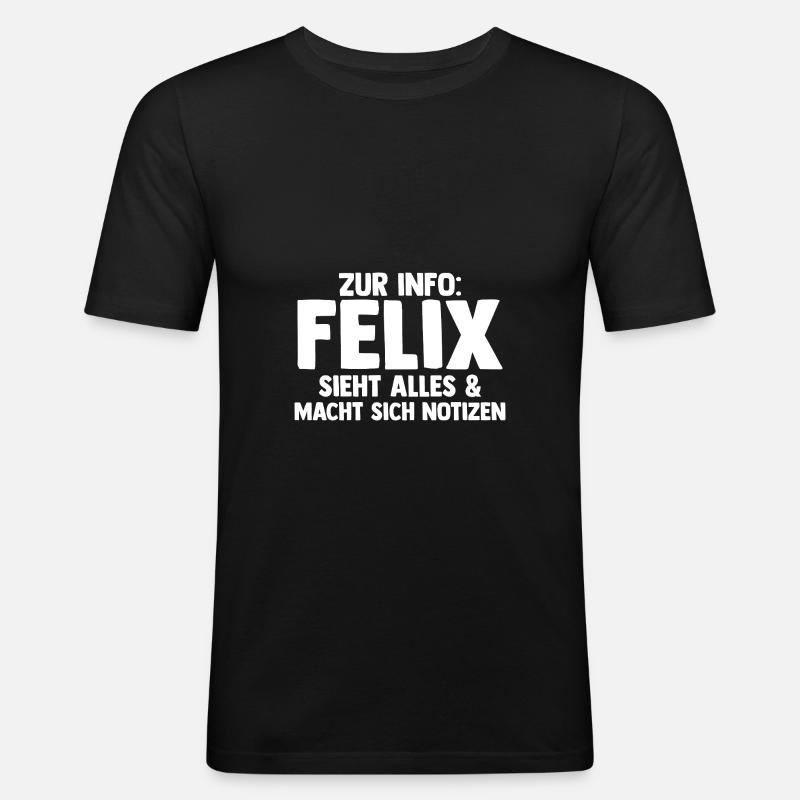 Felix - Männer Slim Fit T-Shirt - Schwarz