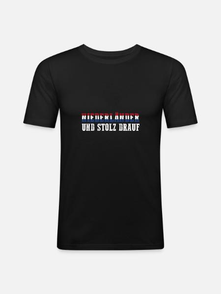 Pays-Bas Pays-Bas Pays-Bas - T-shirt près du corps Homme - noir