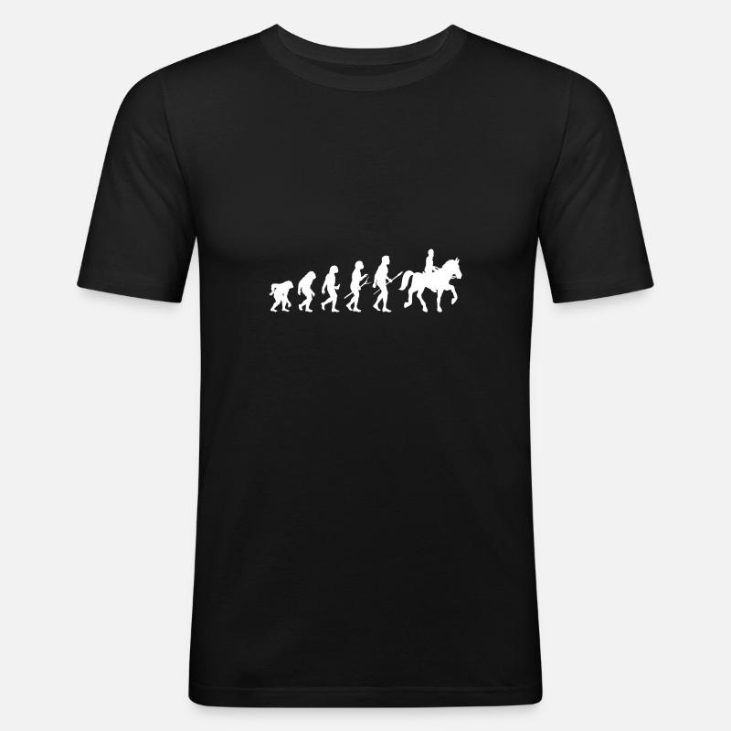 Monter des chevaux Evolution - T-shirt près du corps Homme - noir