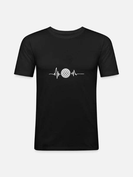 Golfer heartbeat Golf - Men's Slim Fit T-Shirt - black
