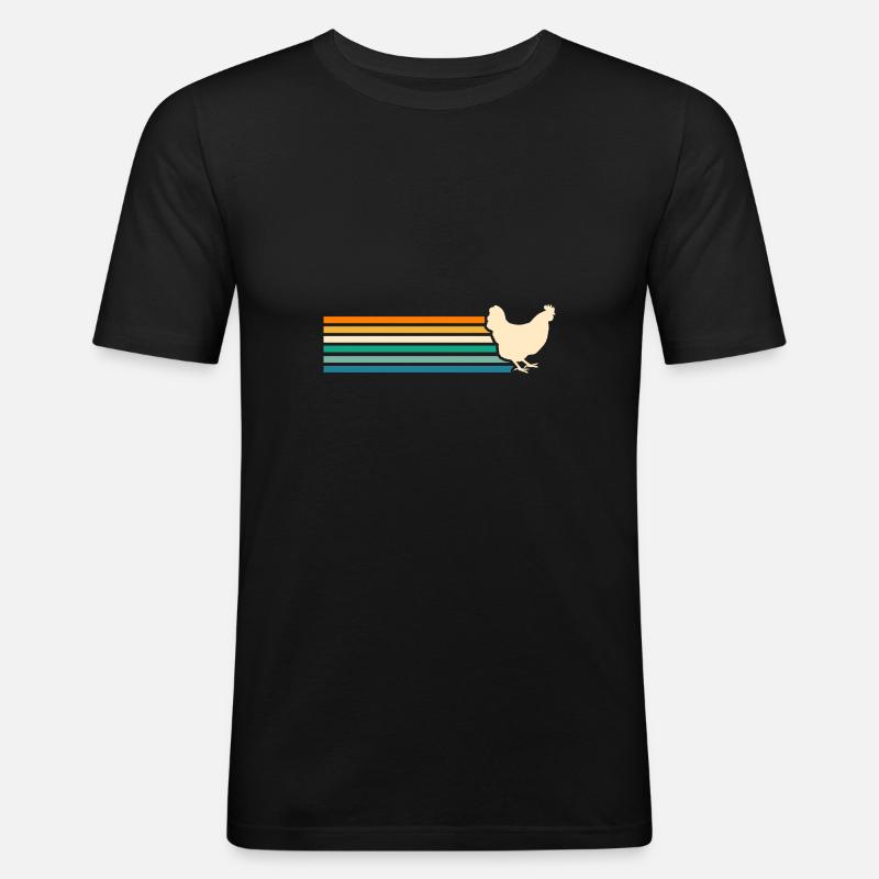 Hühner Henne - Männer Slim Fit T-Shirt - Schwarz