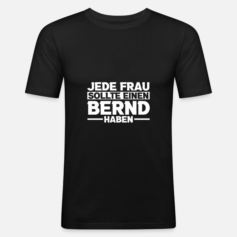 Bernd - Männer Slim Fit T-Shirt - Schwarz