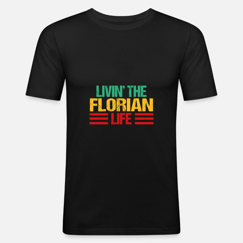 Florian - Männer Slim Fit T-Shirt - Schwarz
