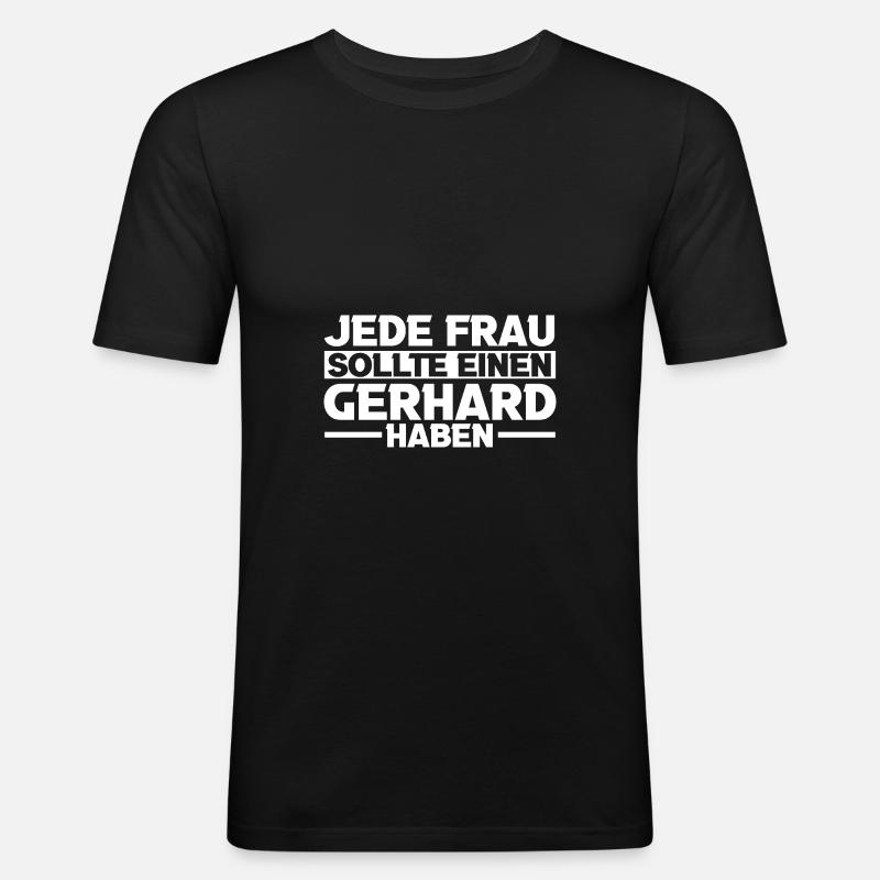 Gerhard - Männer Slim Fit T-Shirt - Schwarz