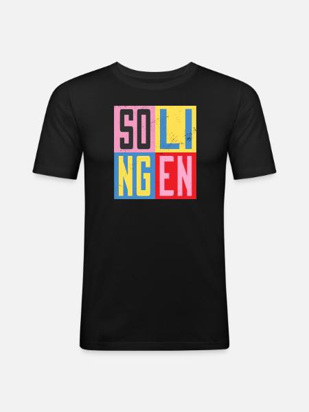 Solingen Städte Design - Männer Slim Fit T-Shirt - Schwarz