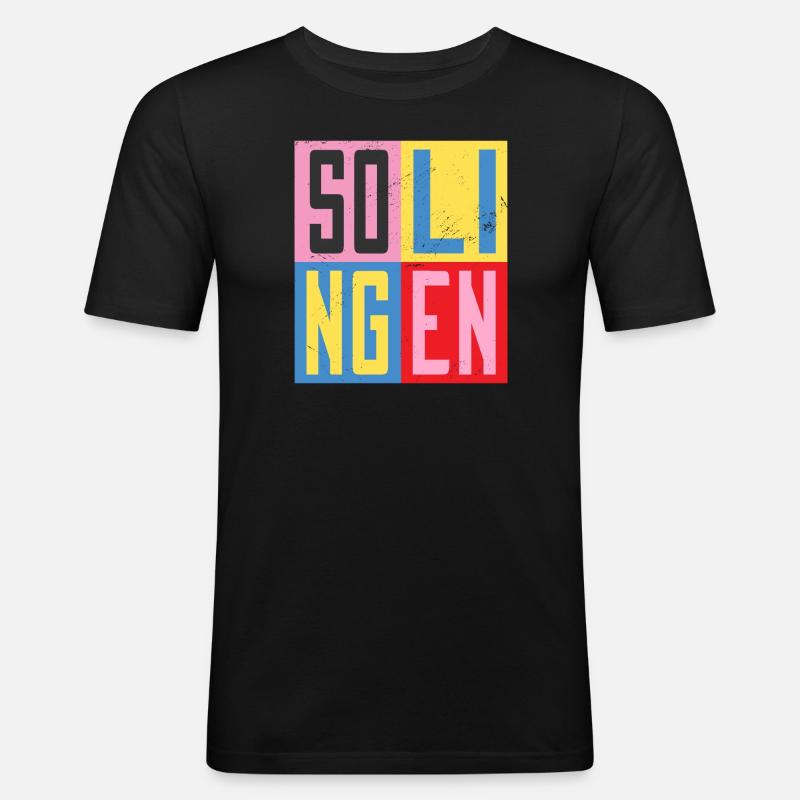 Solingen Städte Design - Männer Slim Fit T-Shirt - Schwarz