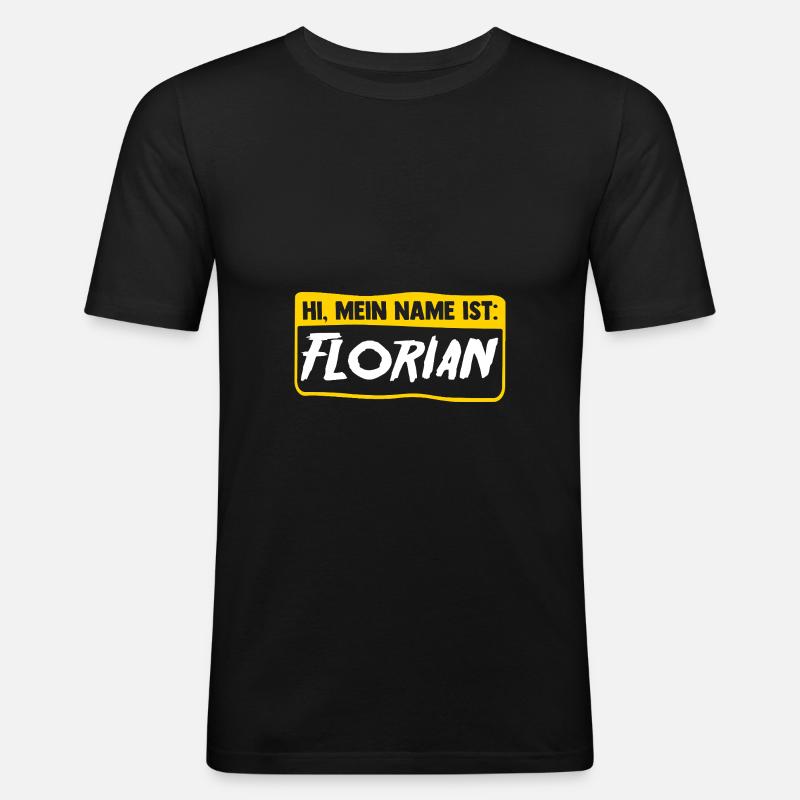Florian - Männer Slim Fit T-Shirt - Schwarz