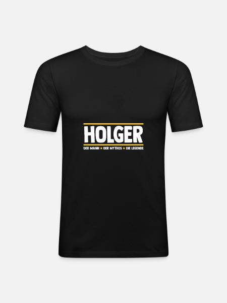 Holger - T-shirt près du corps Homme - noir
