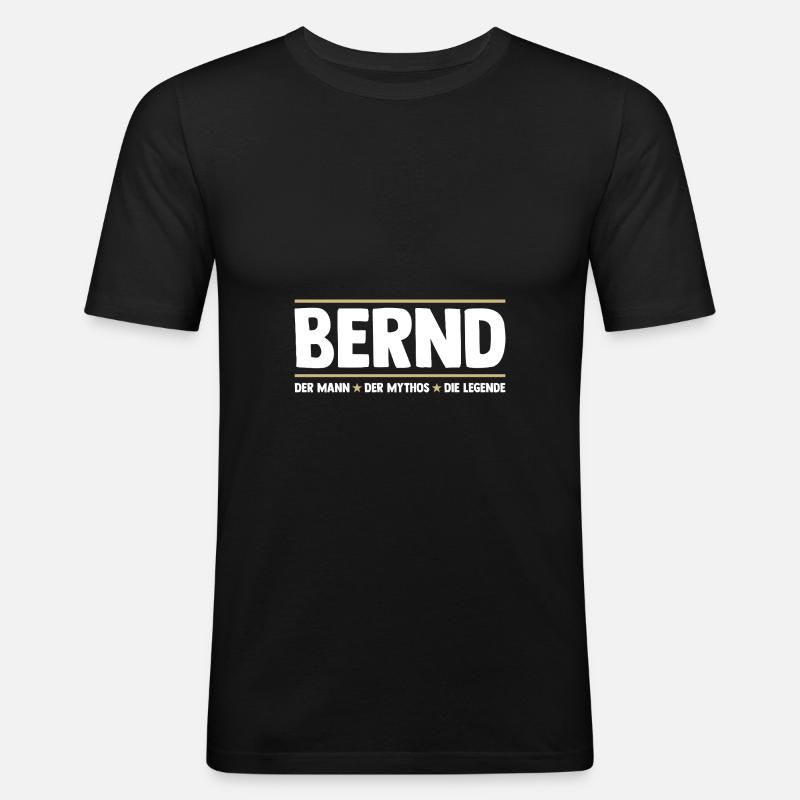 Bernd - Männer Slim Fit T-Shirt - Schwarz