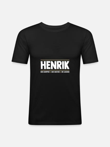 Henrik - T-shirt près du corps Homme - noir