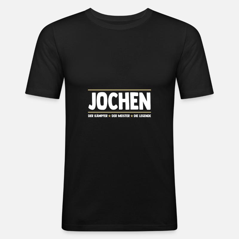 Jochen - Männer Slim Fit T-Shirt - Schwarz
