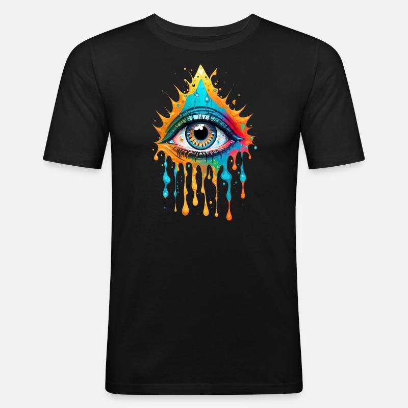 Paint Splash Eye Design - Men's Slim Fit T-Shirt - black