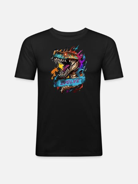 Roaring Evolution - Men's Slim Fit T-Shirt - black