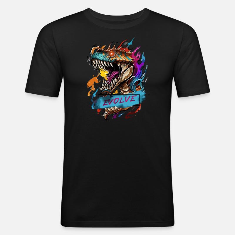 Roaring Evolution - Men's Slim Fit T-Shirt - black