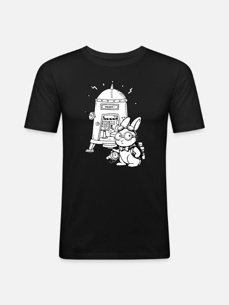 Zeitreisender Zeitreise - Männer Slim Fit T-Shirt - Schwarz