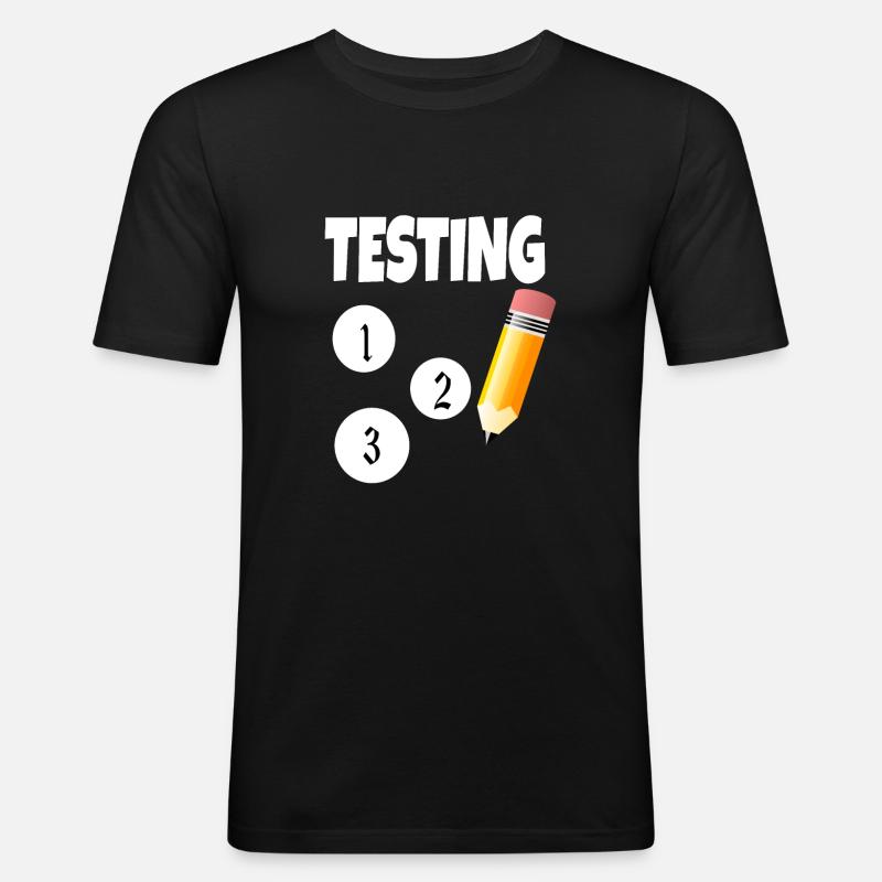 Test 123 avec un crayon - T-shirt près du corps Homme - noir