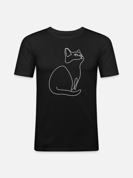 Kitten Cat Cat - Men's Slim Fit T-Shirt - black