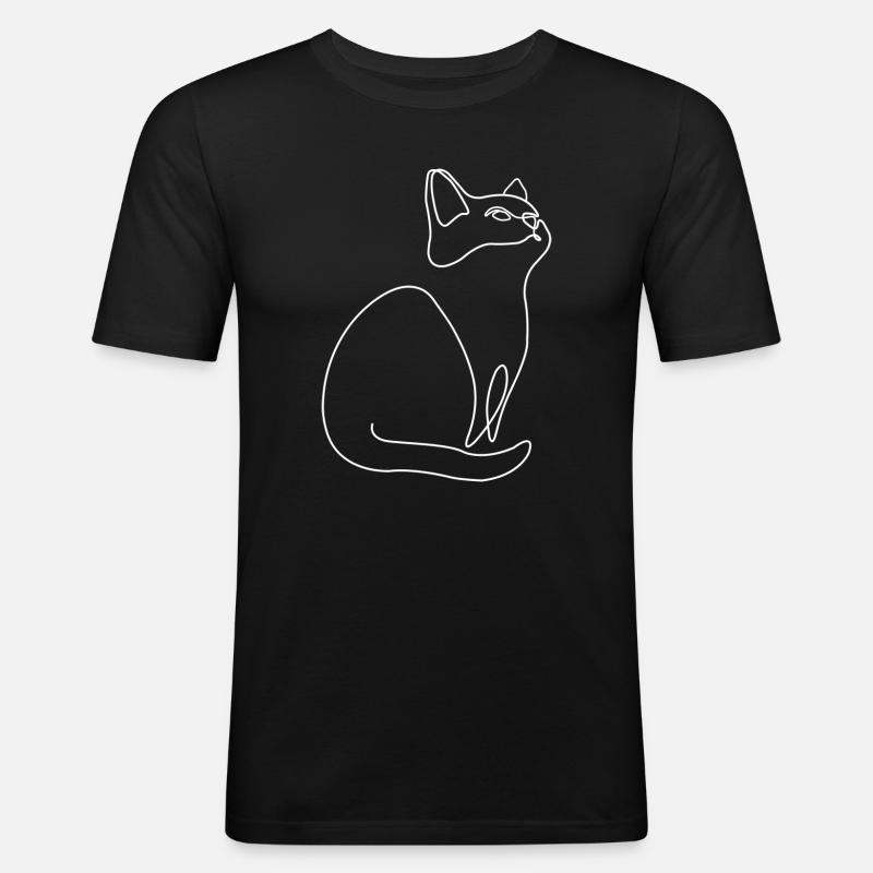 Kätzchen Katze Kater - Männer Slim Fit T-Shirt - Schwarz
