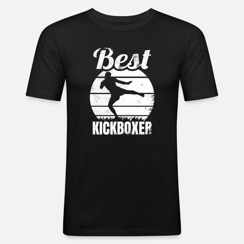 Bester Kickboxer - Männer Slim Fit T-Shirt - Schwarz