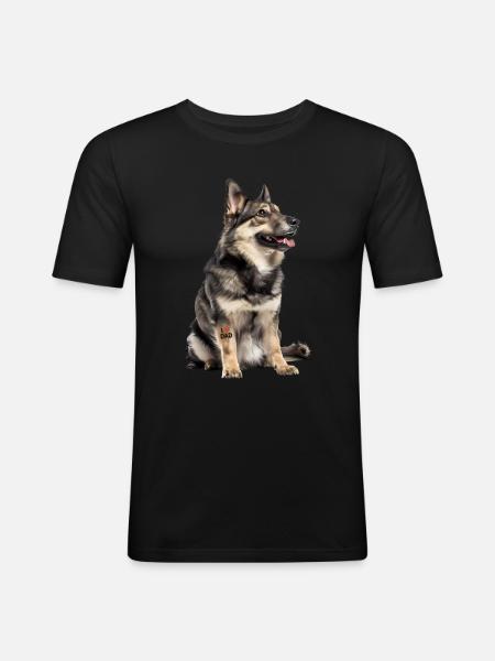 Vallhund Sapa suédois - T-shirt près du corps Homme - noir