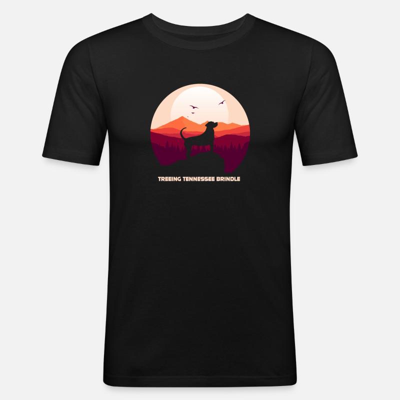Treeing Tennessee Brindle - Männer Slim Fit T-Shirt - Schwarz