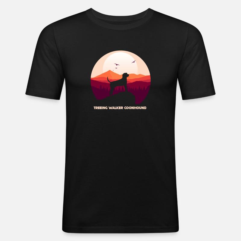 Treeing Walker Coonhound - Männer Slim Fit T-Shirt - Schwarz