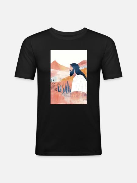 Modern Jesus Artwork - Men's Slim Fit T-Shirt - black