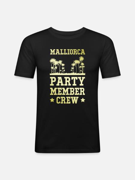 Mallorca Party Crew - Männer Slim Fit T-Shirt - Schwarz