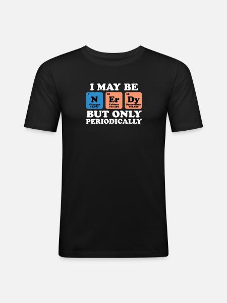 Nerdy Periodic Table - Men's Slim Fit T-Shirt - black