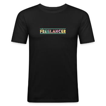 Freelancer Painter - Männer Slim Fit T-Shirt - Schwarz - Vorne - Nik (191cm)