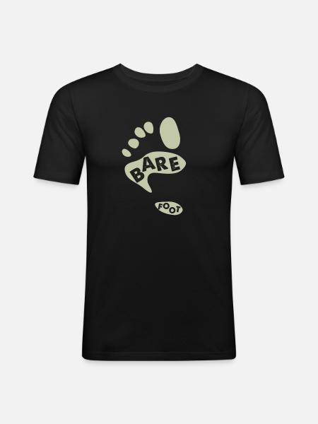 Empreinte pieds nus - T-shirt près du corps Homme - noir