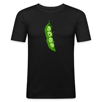 Potager de pois - T-shirt près du corps Homme - noir - Devant - Nik (191cm)