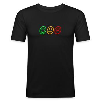 Three smilies - Men's Slim Fit T-Shirt - black - Front - Nik (191cm)
