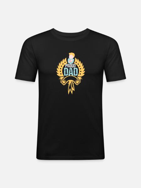 Proud dad - Men's Slim Fit T-Shirt - black