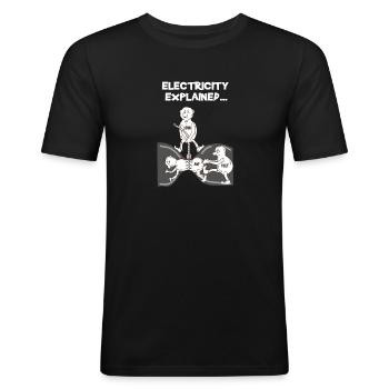 Elektriker Strom Physik Ohm Volt lustiges Geschenk - Männer Slim Fit T-Shirt - Schwarz - Vorne - Nik (191cm)