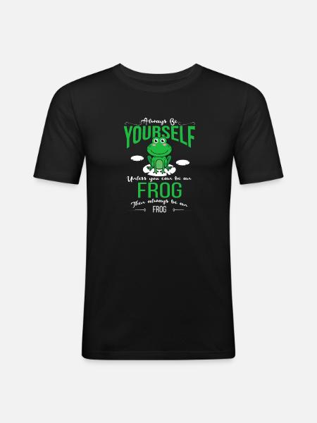 grenouille - T-shirt près du corps Homme - noir