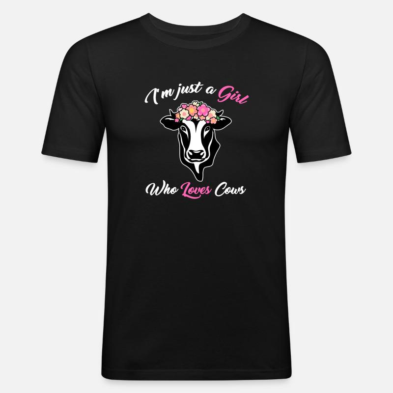 kuh mädchen - Männer Slim Fit T-Shirt - Schwarz