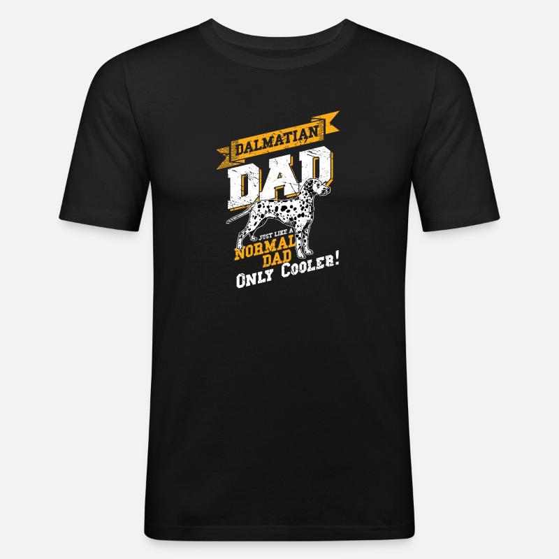 dalmatiner papa - Männer Slim Fit T-Shirt - Schwarz