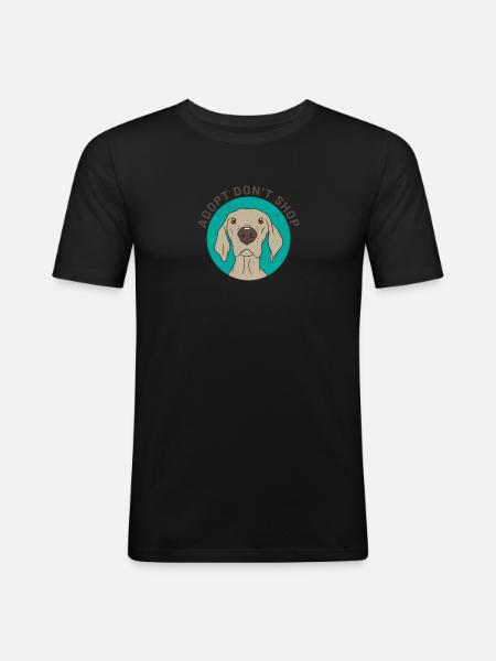 Adopt dont shop - Men's Slim Fit T-Shirt - black