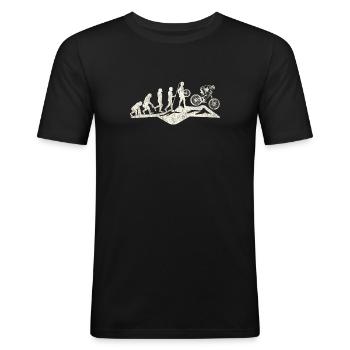 Downhill Mountain Bike Evolution MTB Evolution - Männer Slim Fit T-Shirt - Schwarz - Vorne - Nik (191cm)