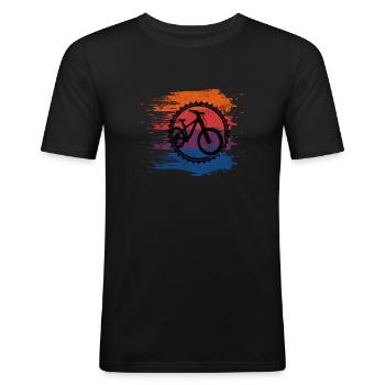 Mountain bike MTB retro gift - Men's Slim Fit T-Shirt - black - Front - Nik (191cm)