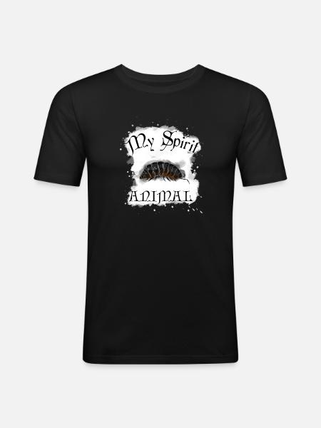 Kellerassel my Spirit Animal Armadillidiidae Insek - Männer Slim Fit T-Shirt - Schwarz