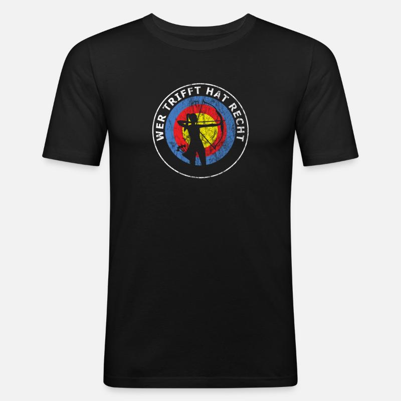 Bogenschießen - Männer Slim Fit T-Shirt - Schwarz