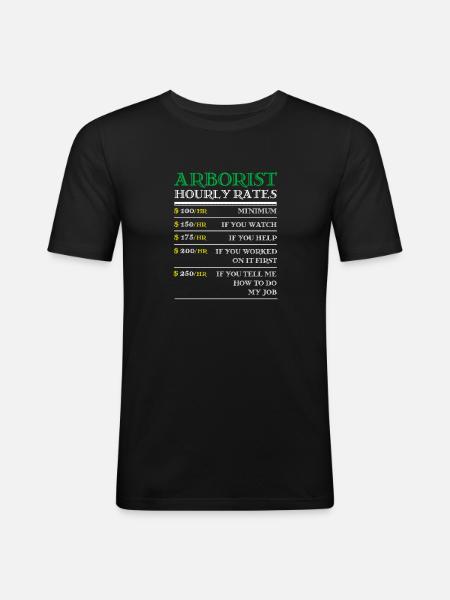 Arborist Baumpfleger - Männer Slim Fit T-Shirt - Schwarz