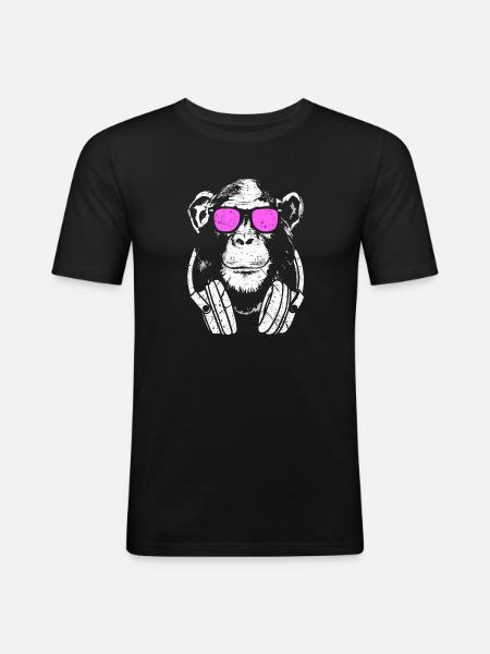 Monkey DJ - Men's Slim Fit T-Shirt - black