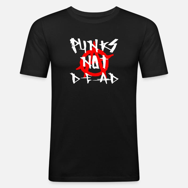 Punk's Not Dead - Männer Slim Fit T-Shirt - Schwarz