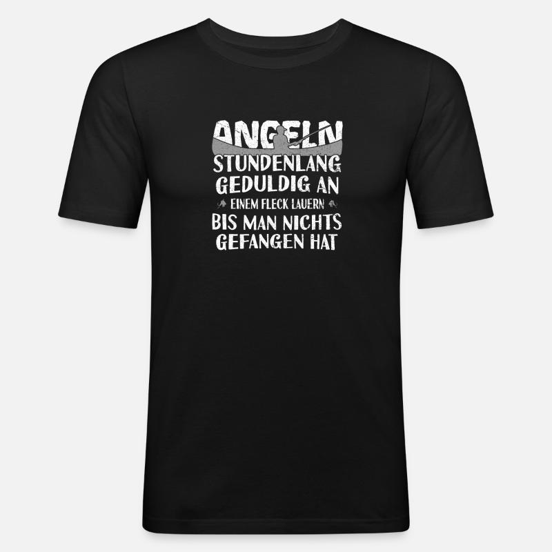 Angeln - Männer Slim Fit T-Shirt - Schwarz